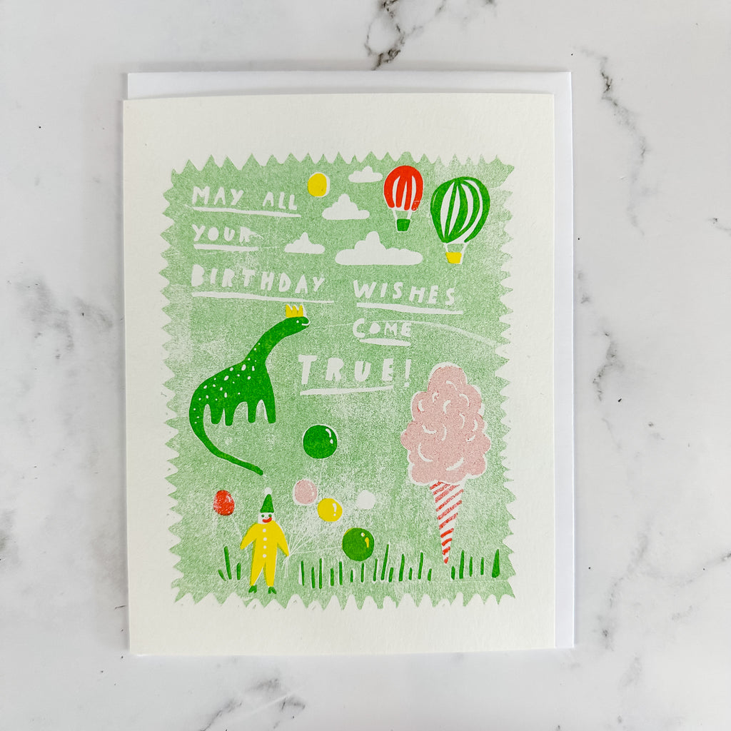 May All Your Birthday Wishes Come True - Risograph Card by Yellow Owl Workshop - Lyla's: Clothing, Decor & More - Plano Boutique