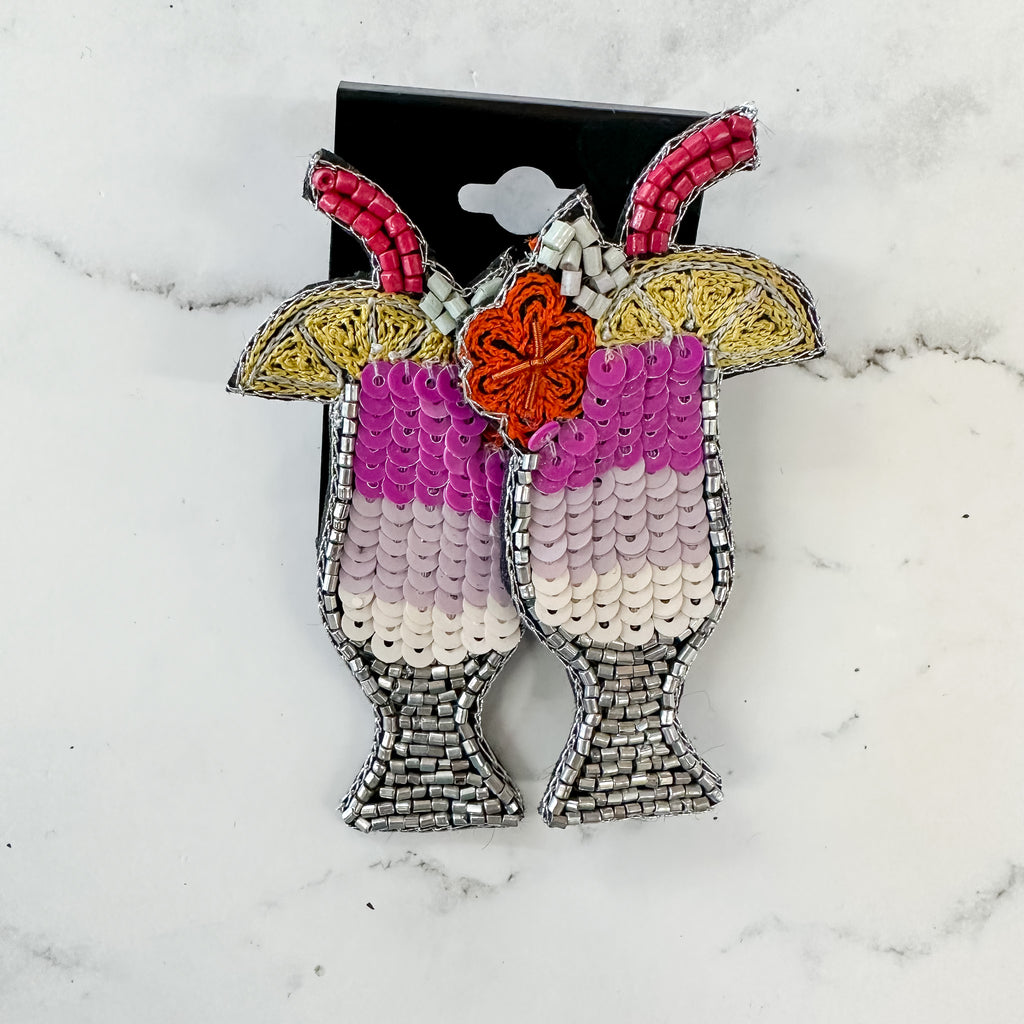 Sequin Cocktail Earrings - Lyla's: Clothing, Decor & More - Plano Boutique