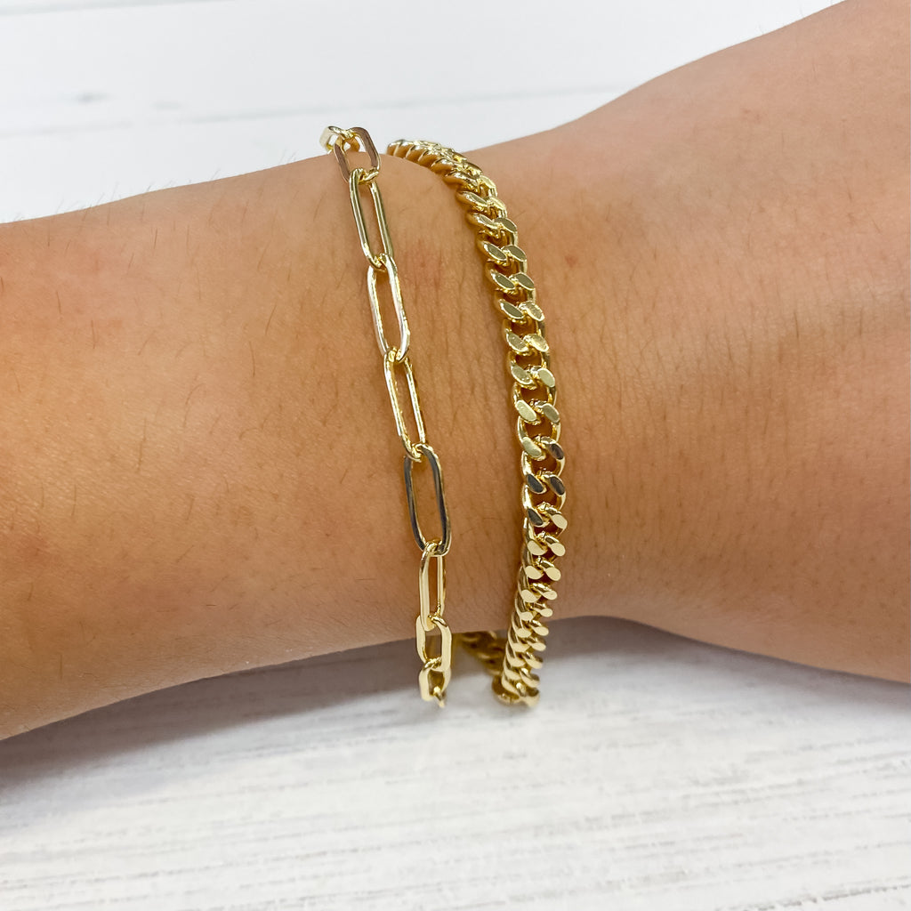 Double Chain Gold Bracelet - Lyla's: Clothing, Decor & More - Plano Boutique