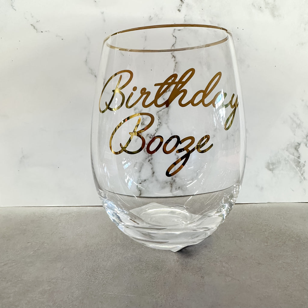 Birthday Booze Wine Glass - Lyla's: Clothing, Decor & More - Plano Boutique