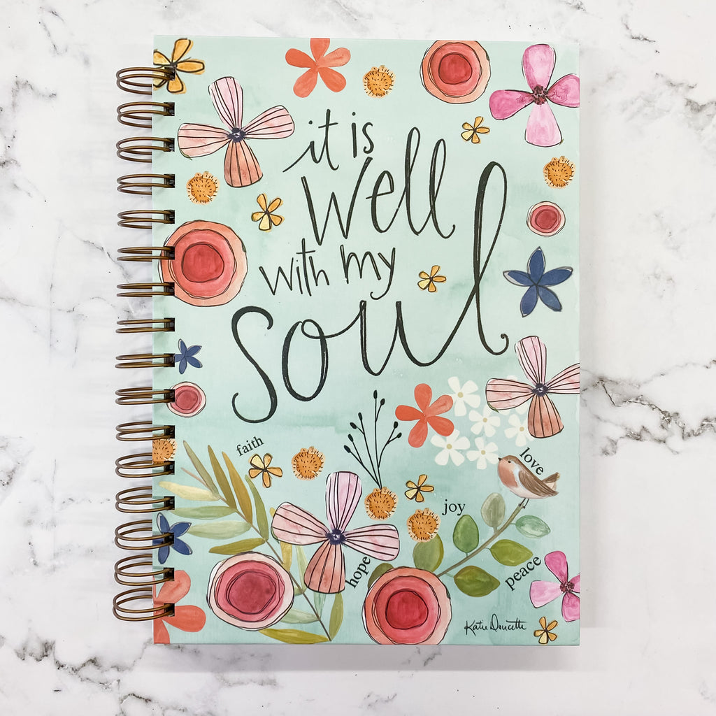 It Is Well With My Soul Floral Wirebound Journal - Lyla's: Clothing, Decor & More - Plano Boutique