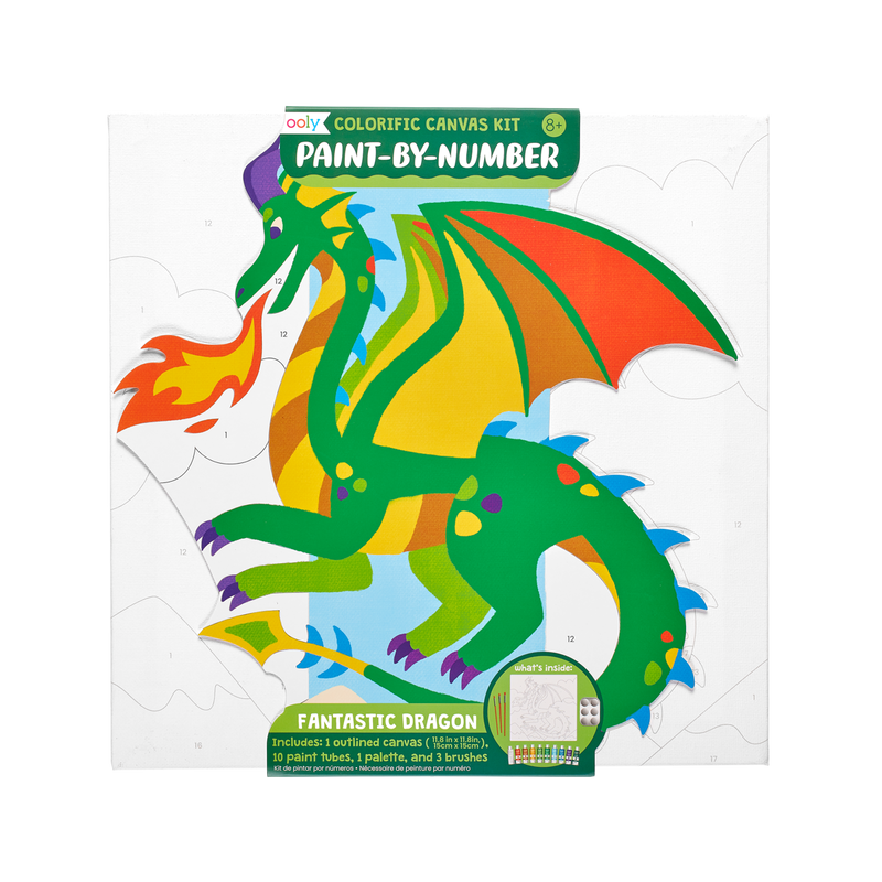 Colorific Canvas Paint By Number Kit: Fantastic Dragons by OOLY - Lyla's: Clothing, Decor & More - Plano Boutique