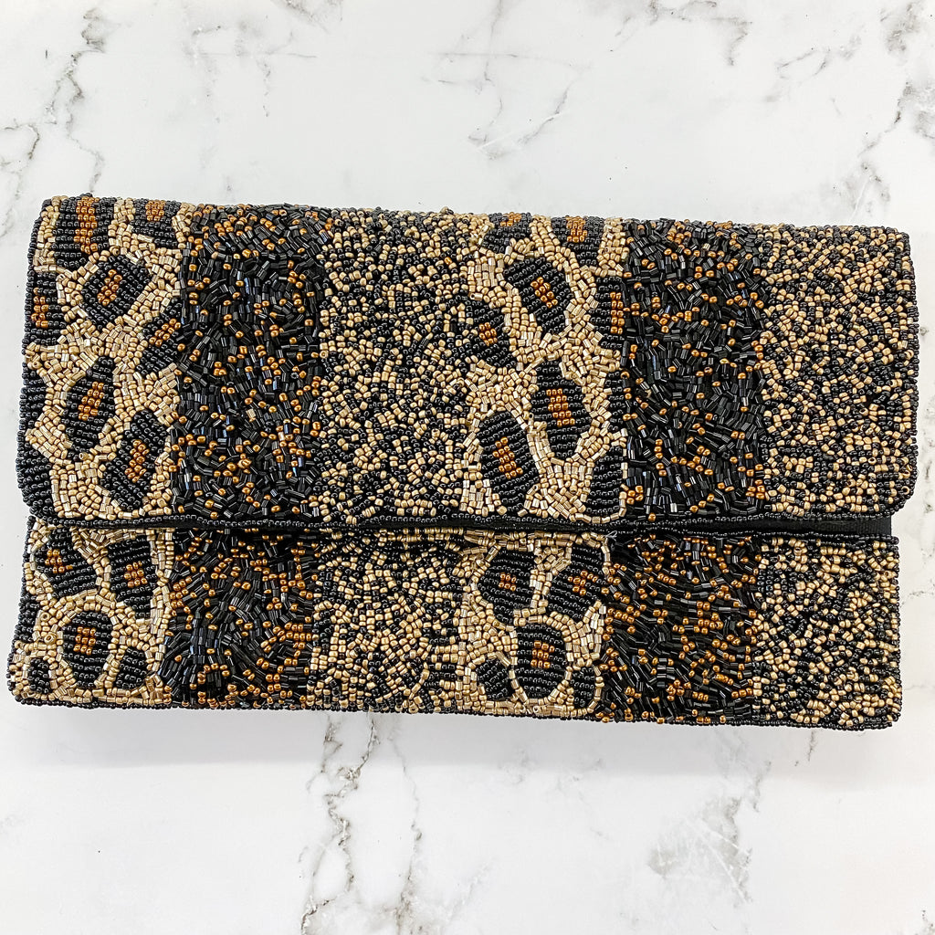 Leopard Colorblock Beaded Crossbody - Lyla's: Clothing, Decor & More - Plano Boutique