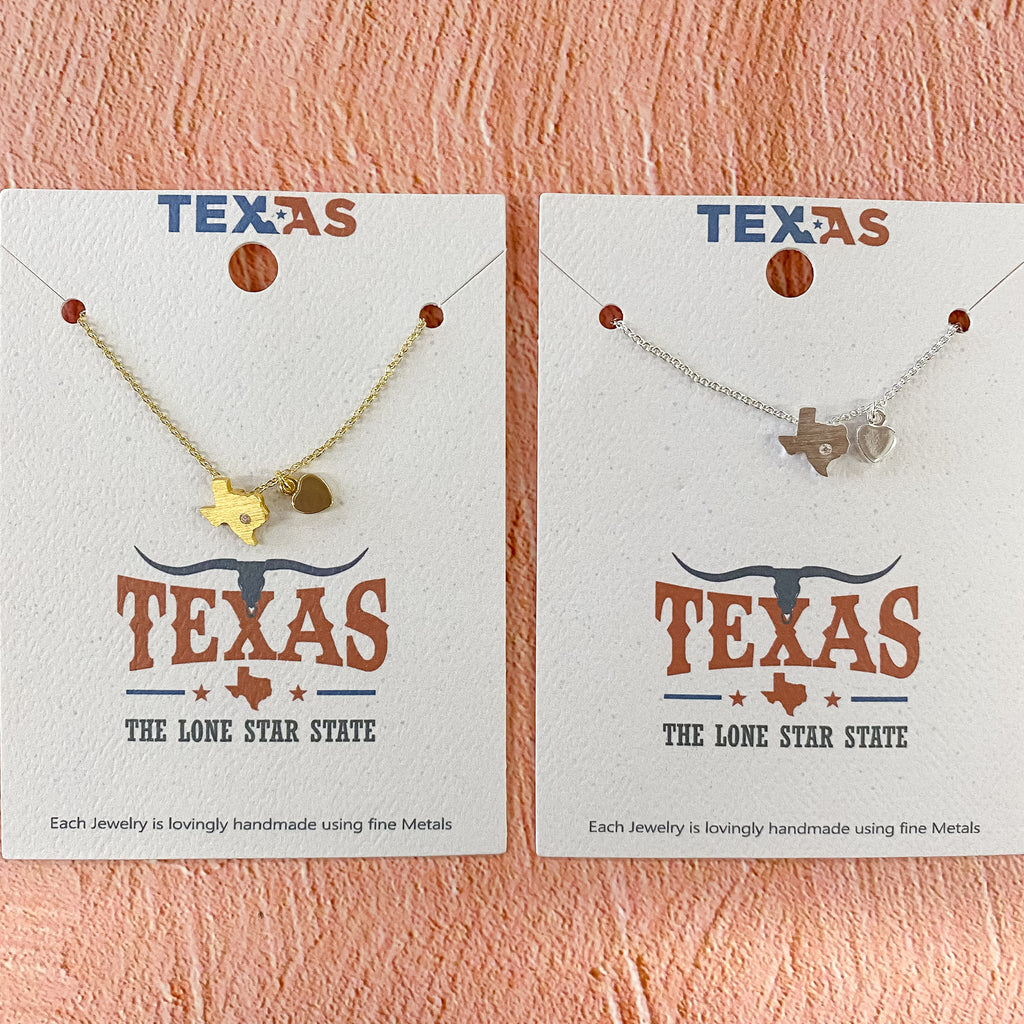 Texas Heart Necklace - Lyla's: Clothing, Decor & More - Plano Boutique