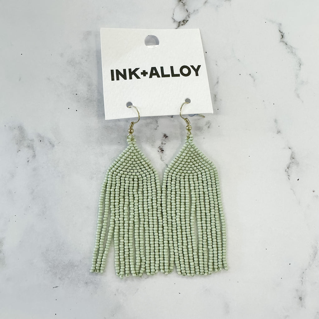 Mint Seed Bead Earrings by Ink & Alloy - Lyla's: Clothing, Decor & More - Plano Boutique