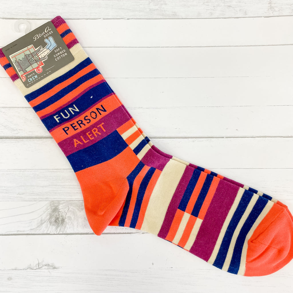 Fun Person Alert Mens Socks - Lyla's: Clothing, Decor & More - Plano Boutique