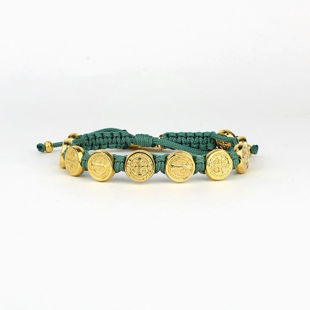 Benedictine Blessing Bracelet - Gold and Sage by My Saint My Hero - Lyla's: Clothing, Decor & More - Plano Boutique