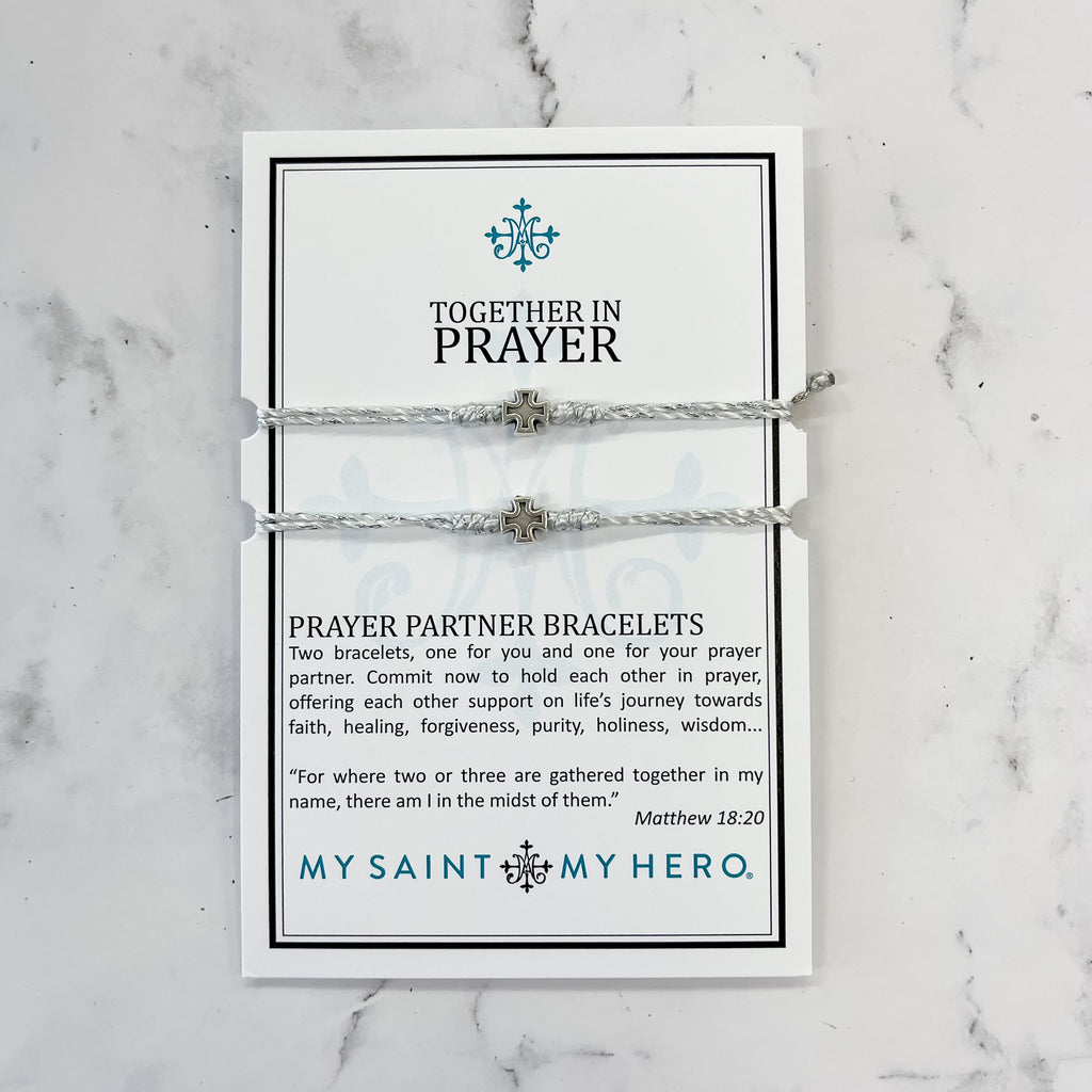 Together in Prayer Bracelet Set Silver - My Saint My Hero - Lyla's: Clothing, Decor & More - Plano Boutique