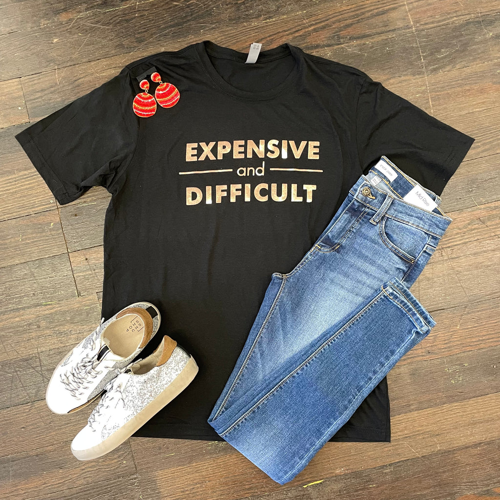 Expensive & Difficult Black Top - Lyla's: Clothing, Decor & More - Plano Boutique