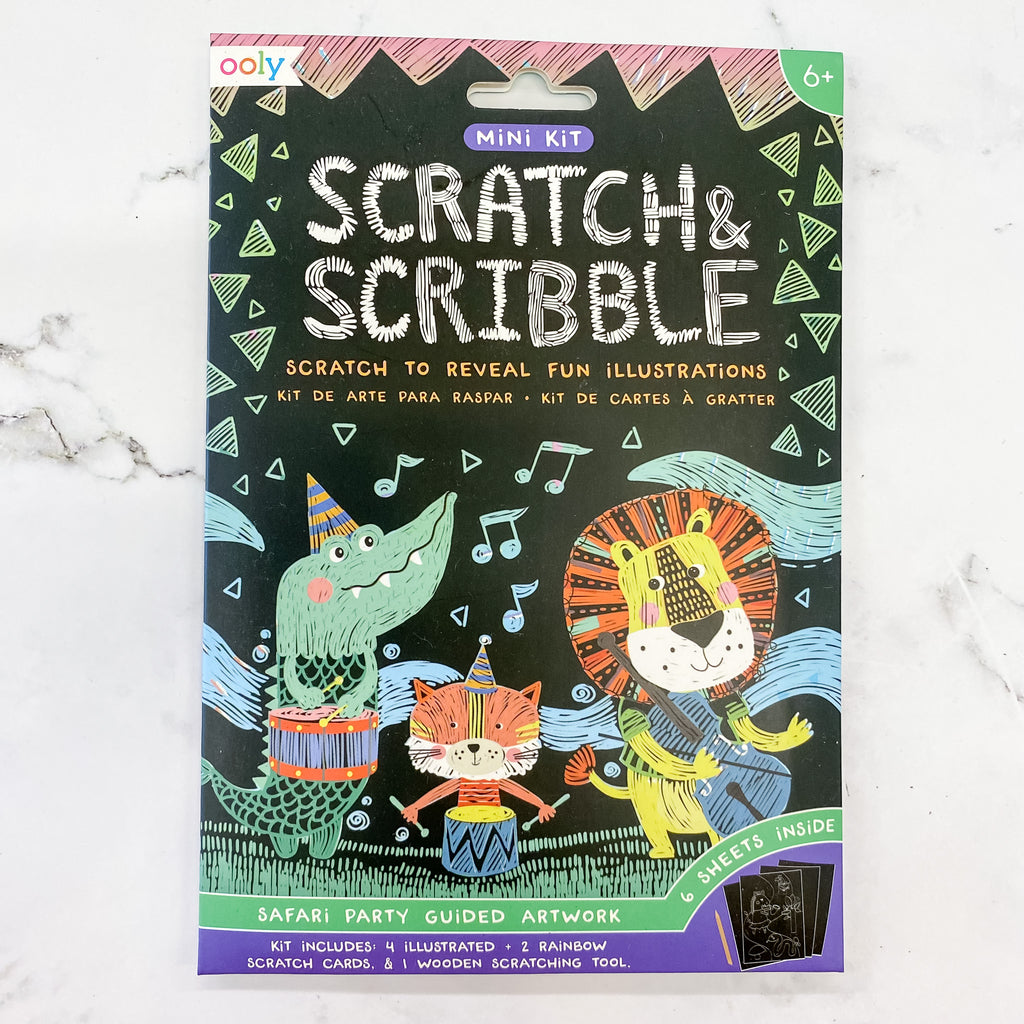 Mini Scratch and Scribble Art Kit: Safari Party by OOLY - Lyla's: Clothing, Decor & More - Plano Boutique