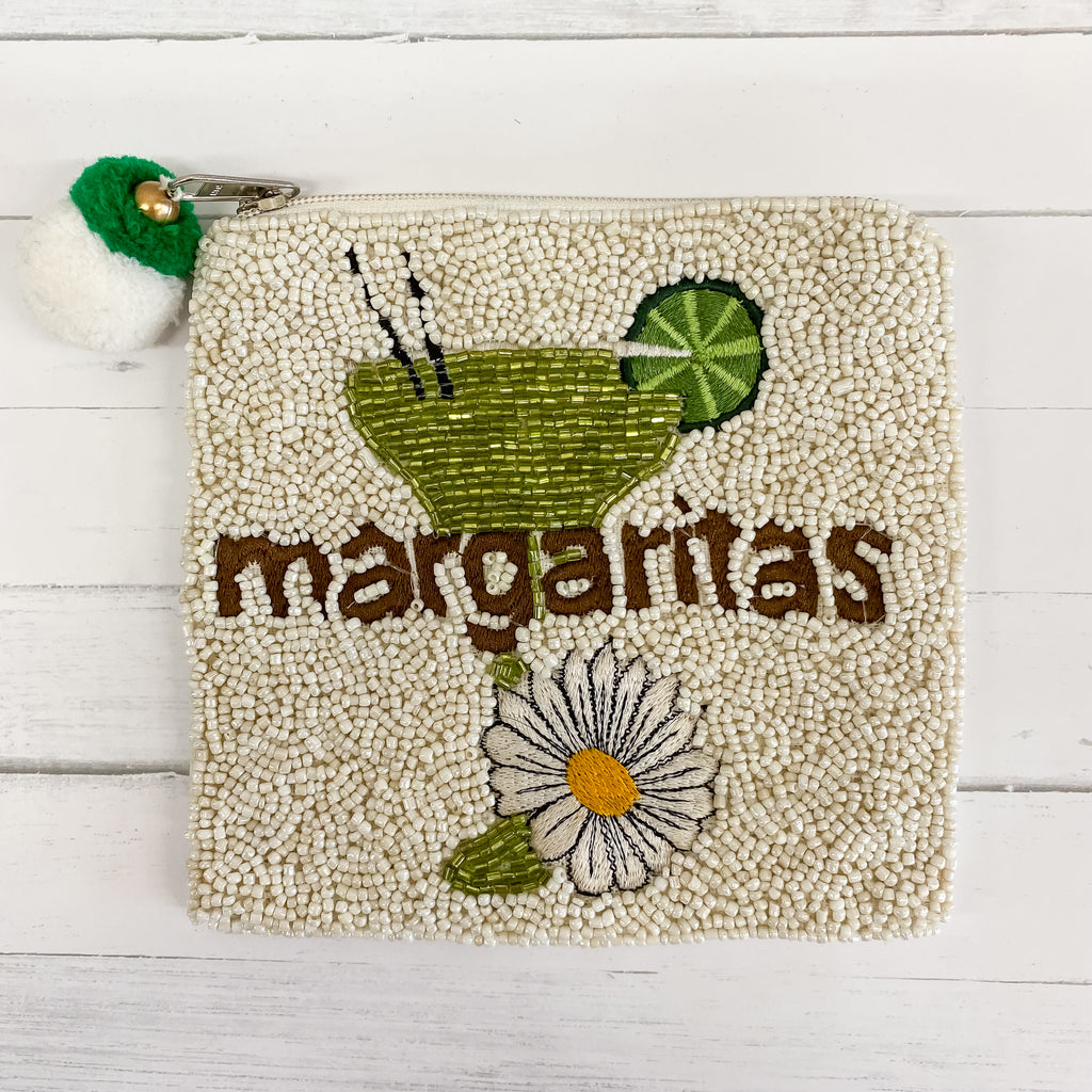 Margaritas Beaded Pouch - Lyla's: Clothing, Decor & More - Plano Boutique
