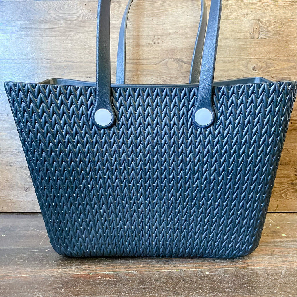 Carrie All Textured Versa Tote Black - Lyla's: Clothing, Decor & More - Plano Boutique