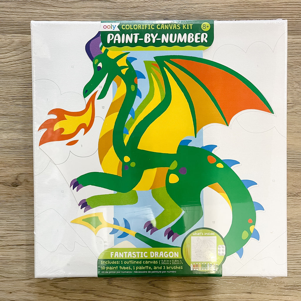 Colorific Canvas Paint By Number Kit: Fantastic Dragons by OOLY - Lyla's: Clothing, Decor & More - Plano Boutique