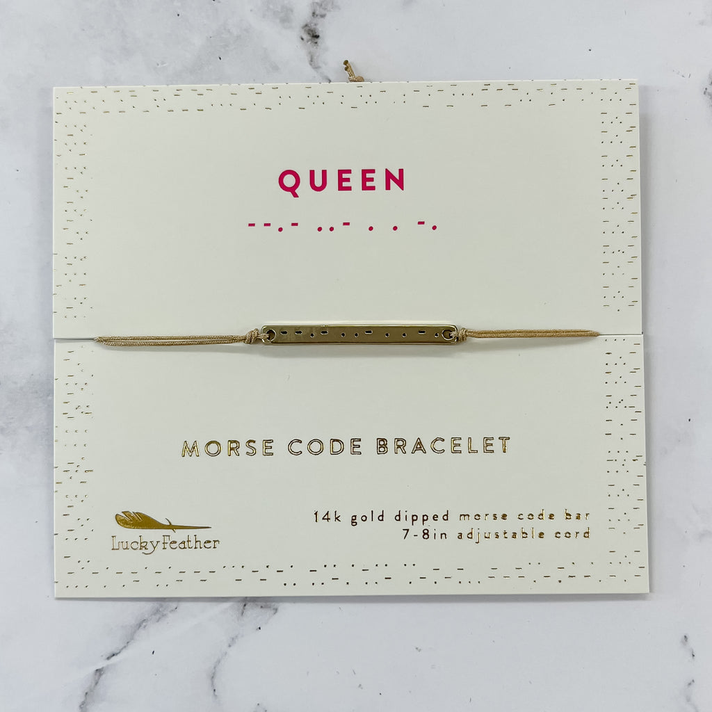 Queen Morse Code Bar Bracelet - Lyla's: Clothing, Decor & More - Plano Boutique