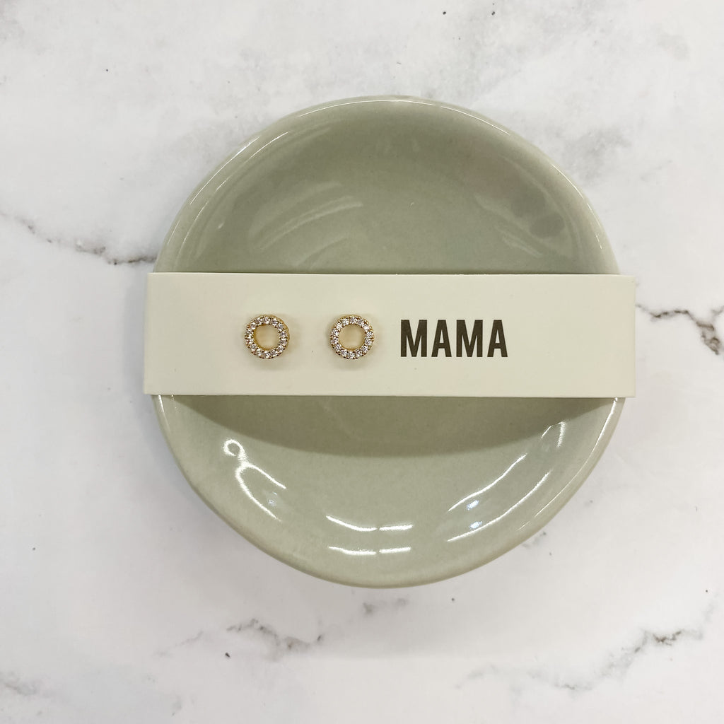 Ceramic Ring Dish & Earrings - Mama - Lyla's: Clothing, Decor & More - Plano Boutique