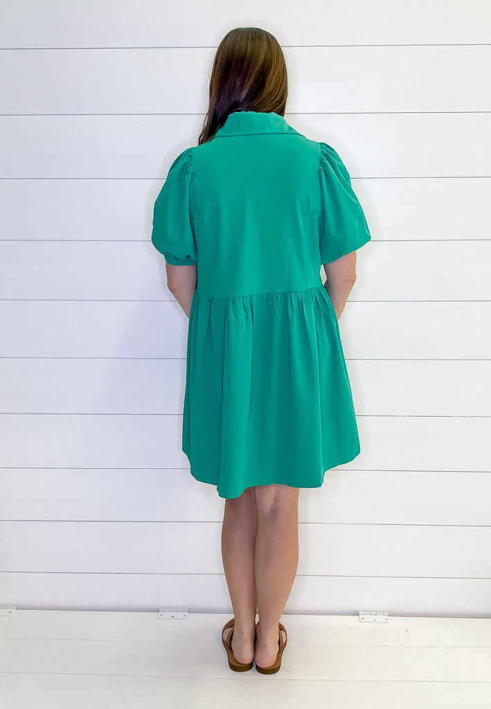 You Are the One Button Front Green Dress - Lyla's: Clothing, Decor & More - Plano Boutique