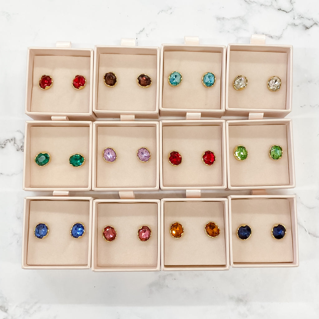 Emma Birthstone Earrings by Violet and Brooks - Lyla's: Clothing, Decor & More - Plano Boutique