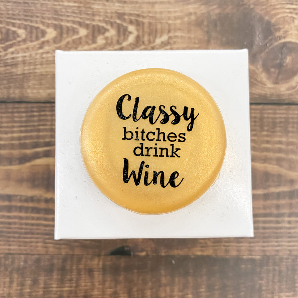 Classy Bitches Drink Wine Wine Cap - Lyla's: Clothing, Decor & More - Plano Boutique