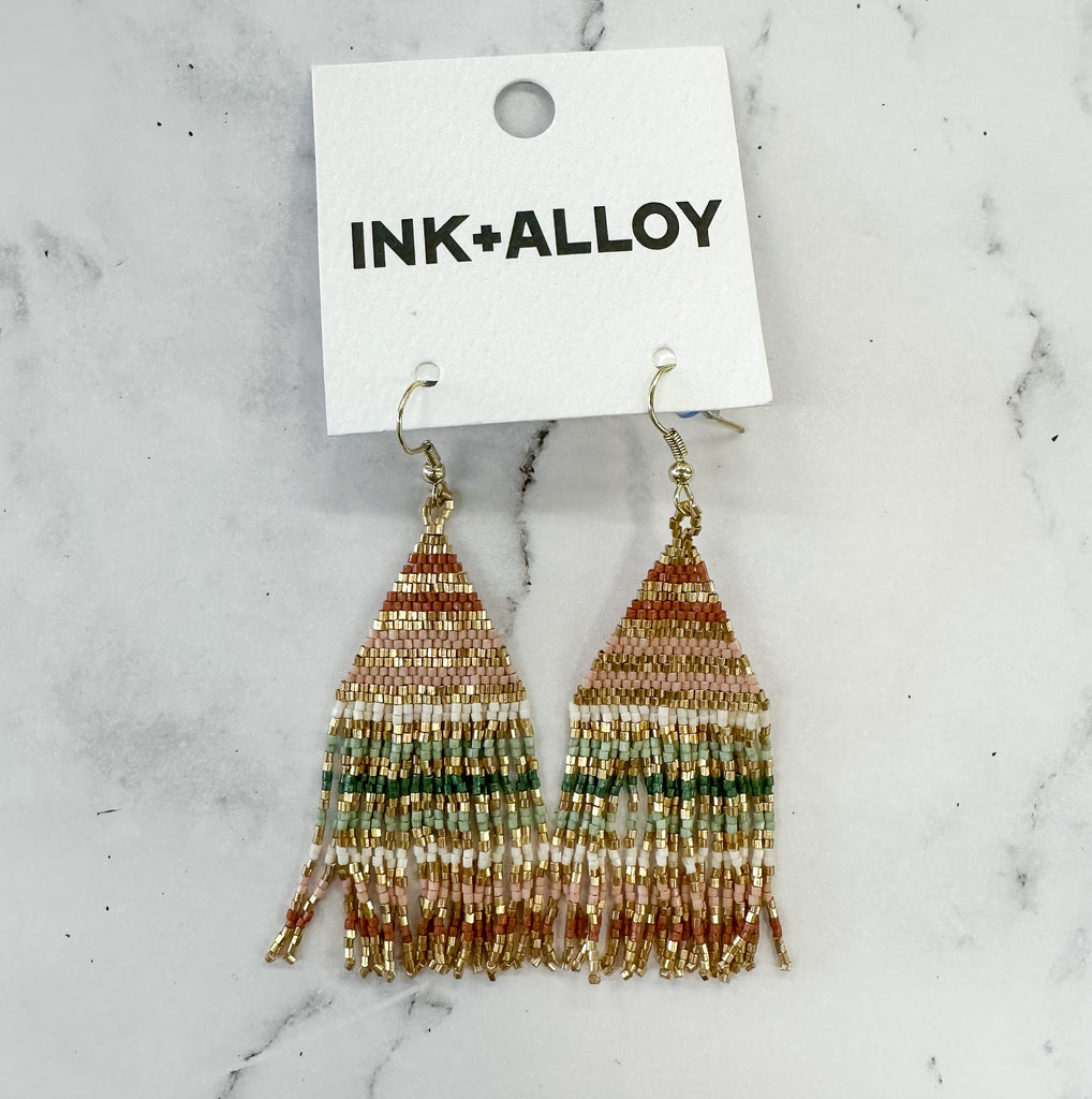 Blush Gold Mint Earrings by Ink & Alloy - Lyla's: Clothing, Decor & More - Plano Boutique