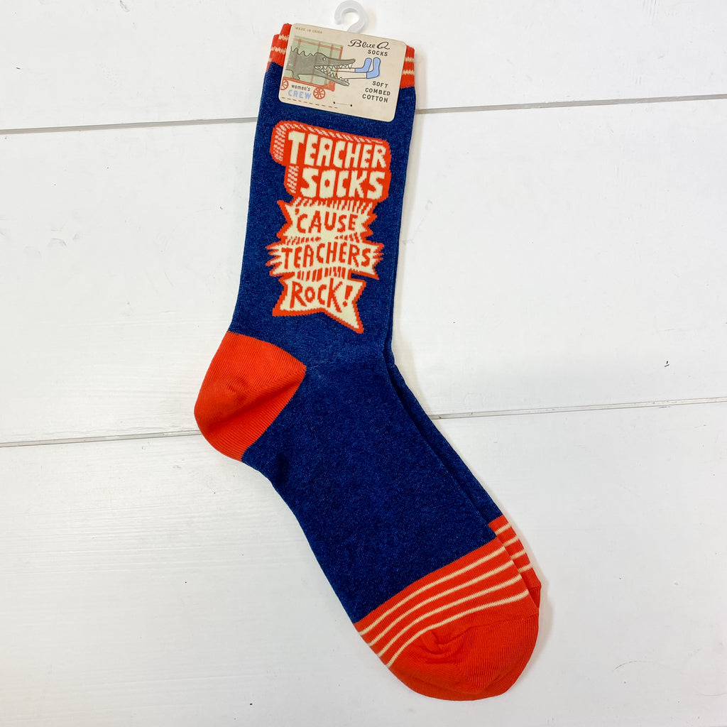 Teachers Socks Cause Teacher Rocks Ladies Socks - Lyla's: Clothing, Decor & More - Plano Boutique