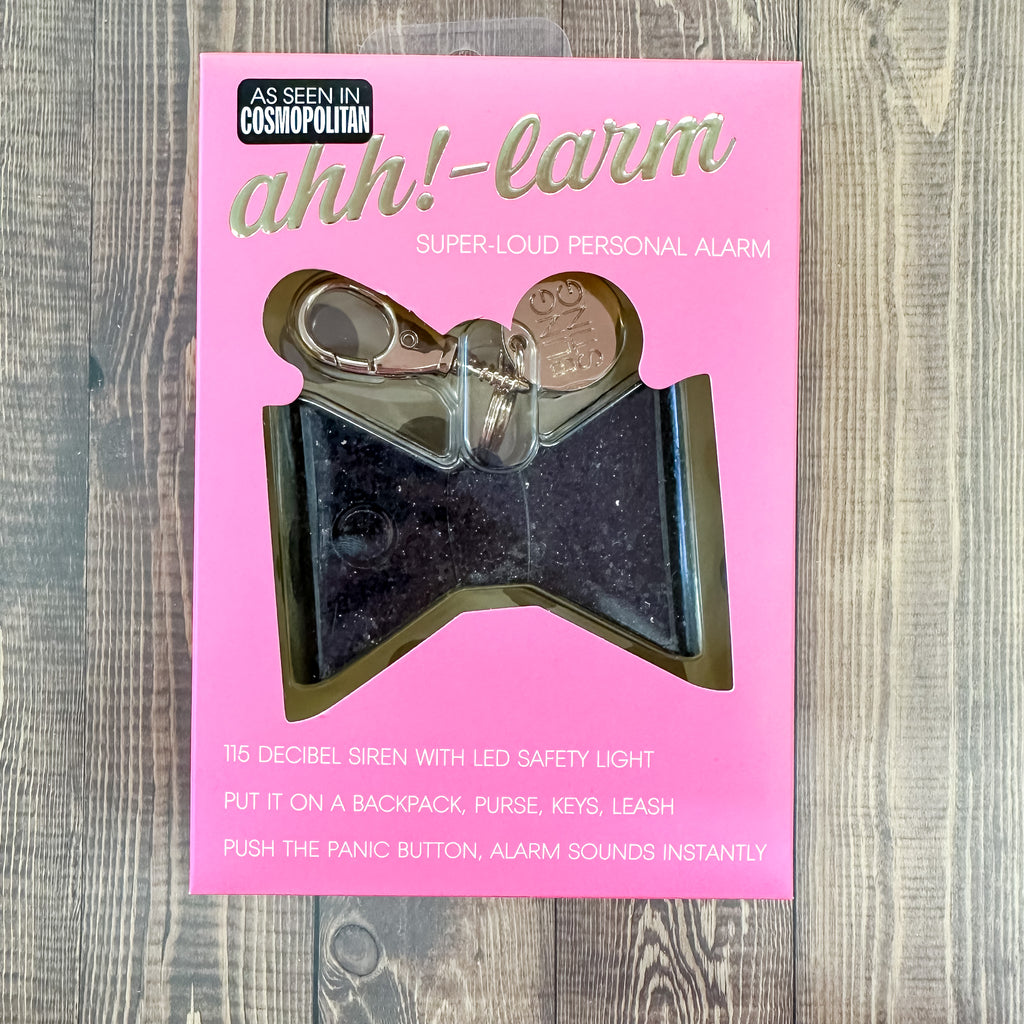 Black Glitter Bow Alarm Keychain - Lyla's: Clothing, Decor & More - Plano Boutique