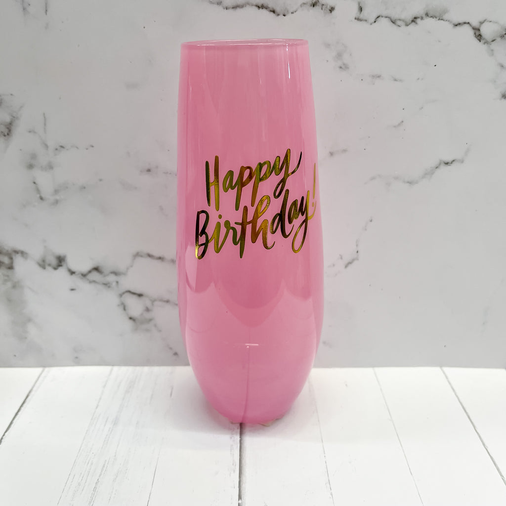 Happy Birthday Champagne Glass - Lyla's: Clothing, Decor & More - Plano Boutique