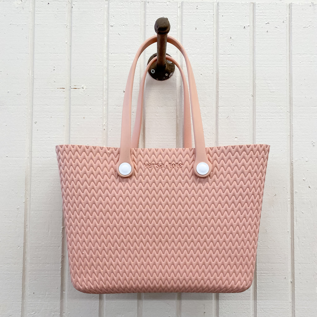 Carrie All Textured Versa Tote Pink - Lyla's: Clothing, Decor & More - Plano Boutique