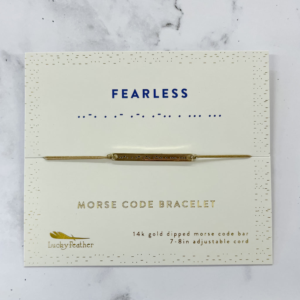 Fearless Morse Code Bar Bracelet - Lyla's: Clothing, Decor & More - Plano Boutique