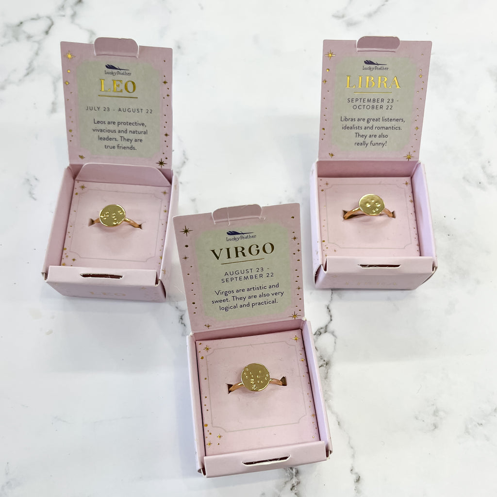 Zodiac Ring in Gold - Lyla's: Clothing, Decor & More - Plano Boutique