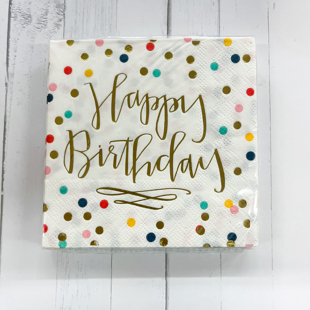 Happy Birthday Beverage Napkin - Lyla's: Clothing, Decor & More - Plano Boutique