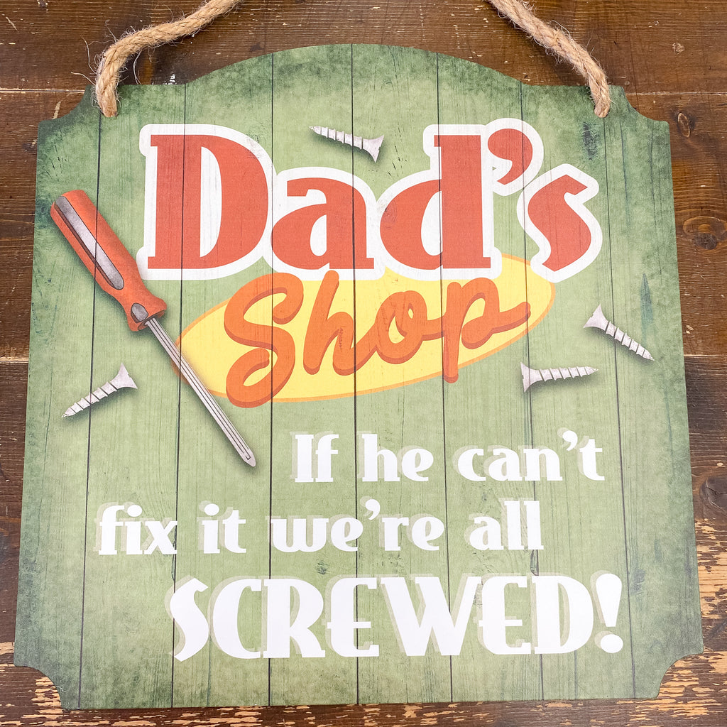 Dad's Shop Wall Sign - Lyla's: Clothing, Decor & More - Plano Boutique