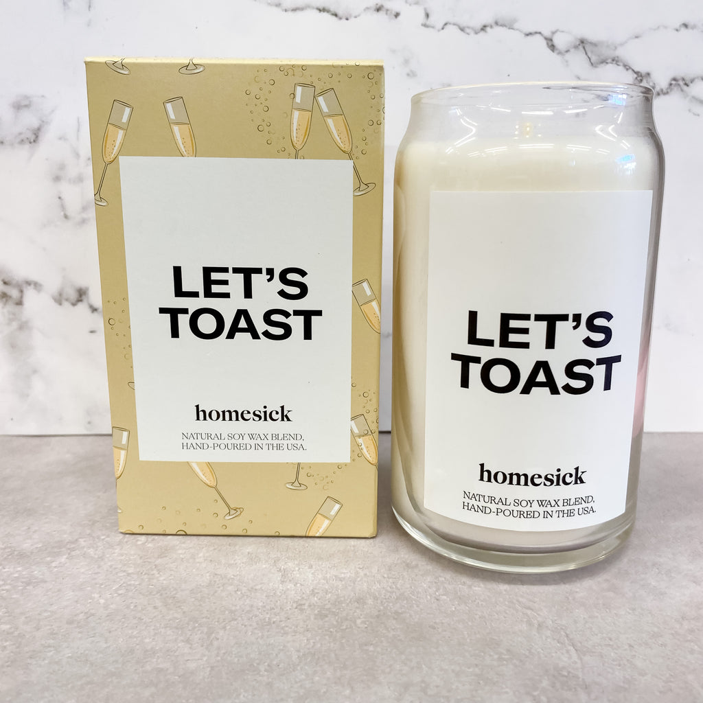 Homesick Let's Toast Candle - Lyla's: Clothing, Decor & More - Plano Boutique