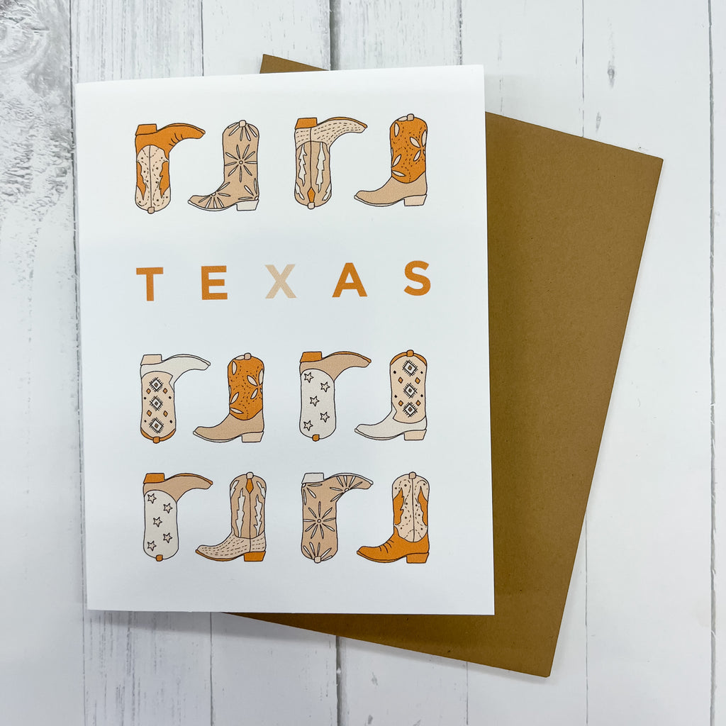 Texas Boots Card - Lyla's: Clothing, Decor & More - Plano Boutique