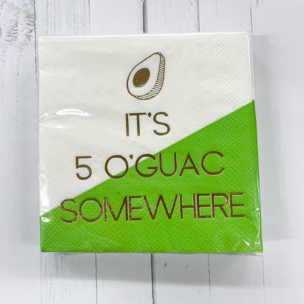 It's 5 O'Guac Somewhere Napkins - Lyla's: Clothing, Decor & More - Plano Boutique