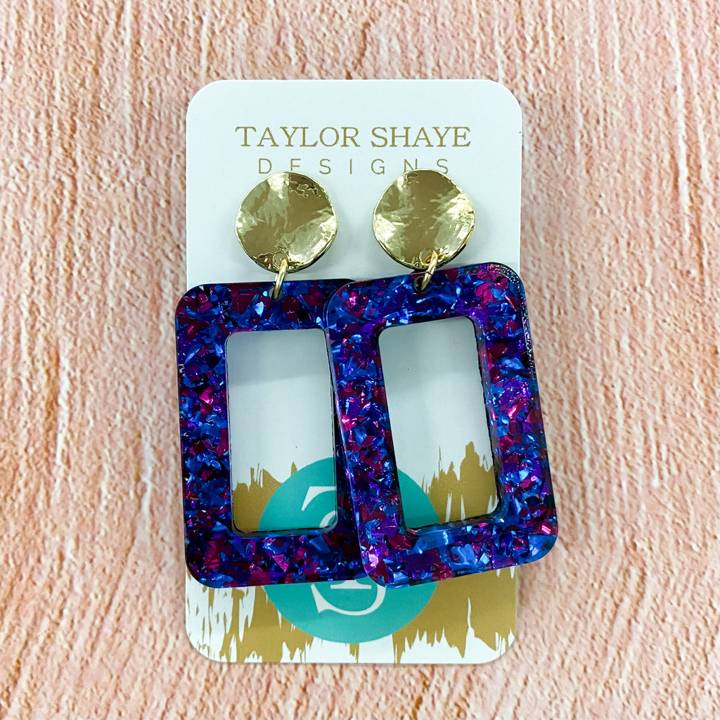 Blue Unicorn Acrylic Rectangle Drops by Taylor Shaye - Lyla's: Clothing, Decor & More - Plano Boutique