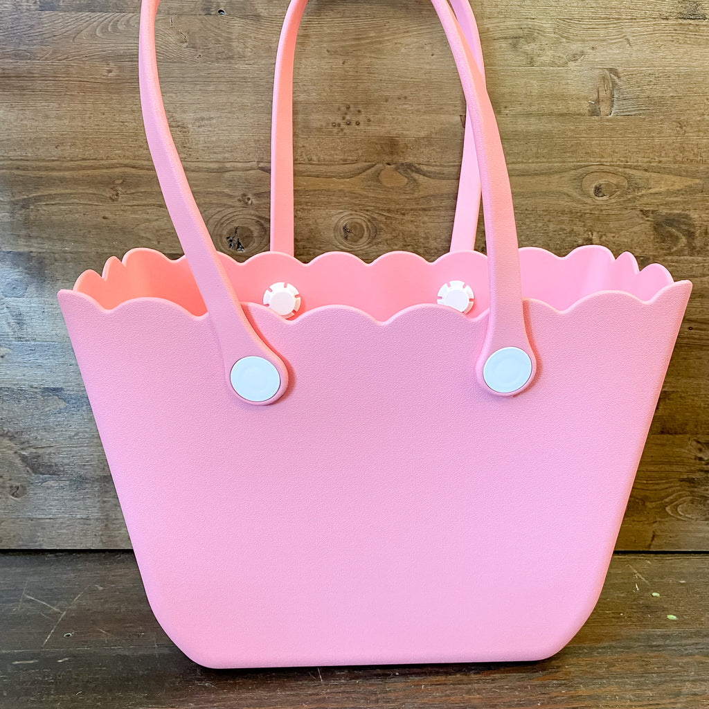 Rose Scalloped Versa Tote - Bubblegum - Lyla's: Clothing, Decor & More - Plano Boutique