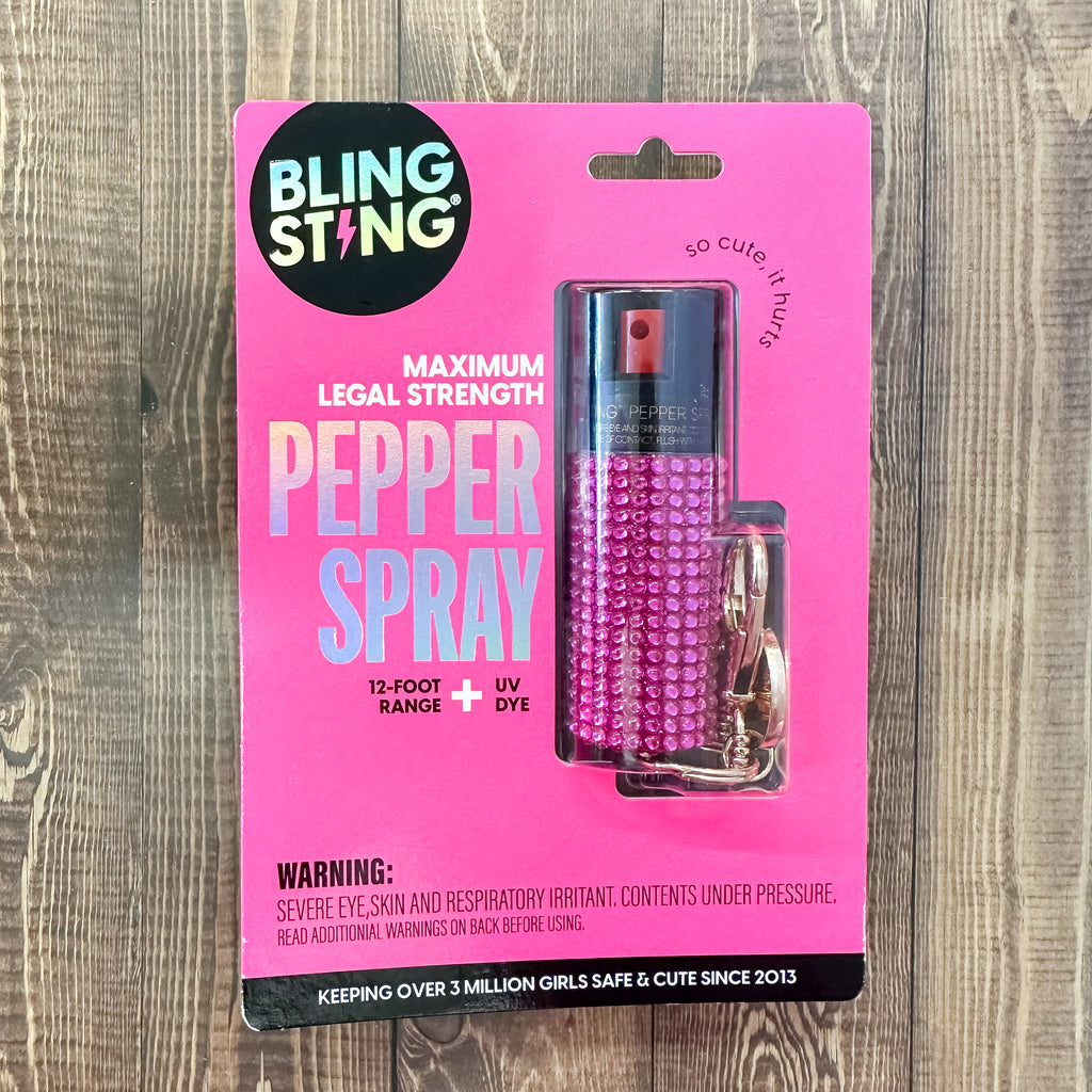 Pink Rhinestone Pepper Spray - Lyla's: Clothing, Decor & More - Plano Boutique
