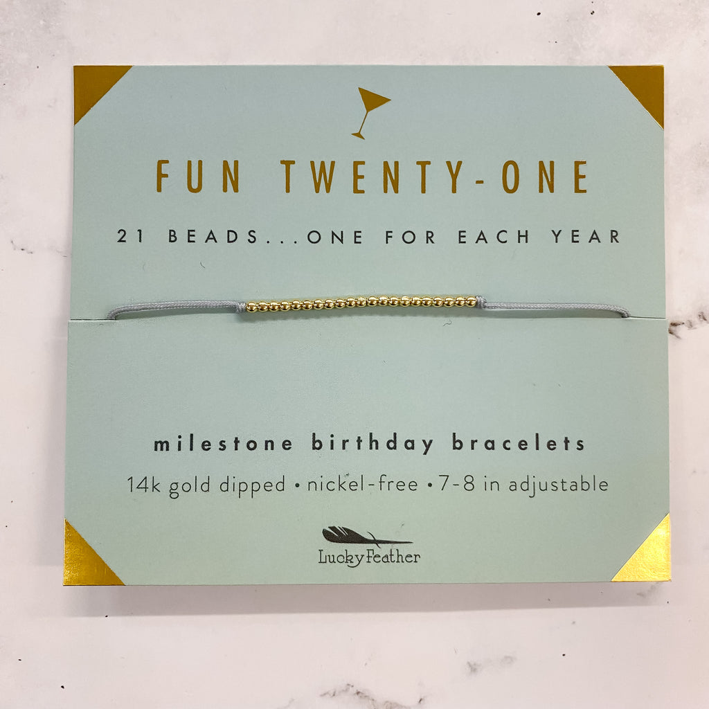 Birthday Celebration Bracelet: Fun Twenty One - Lyla's: Clothing, Decor & More - Plano Boutique