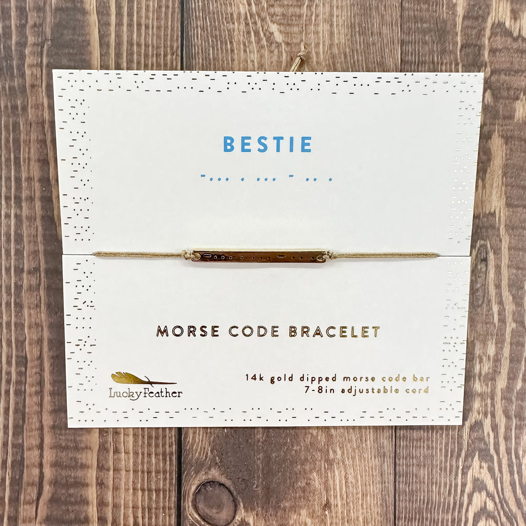 Bestie Morse Code Bar Bracelet - Lyla's: Clothing, Decor & More - Plano Boutique