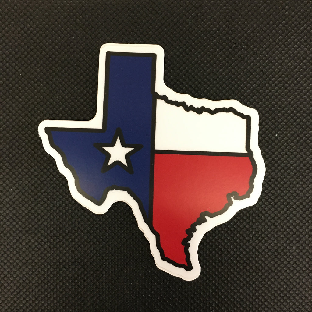 Texas Shaped Flag Sticker - Lyla's: Clothing, Decor & More - Plano Boutique