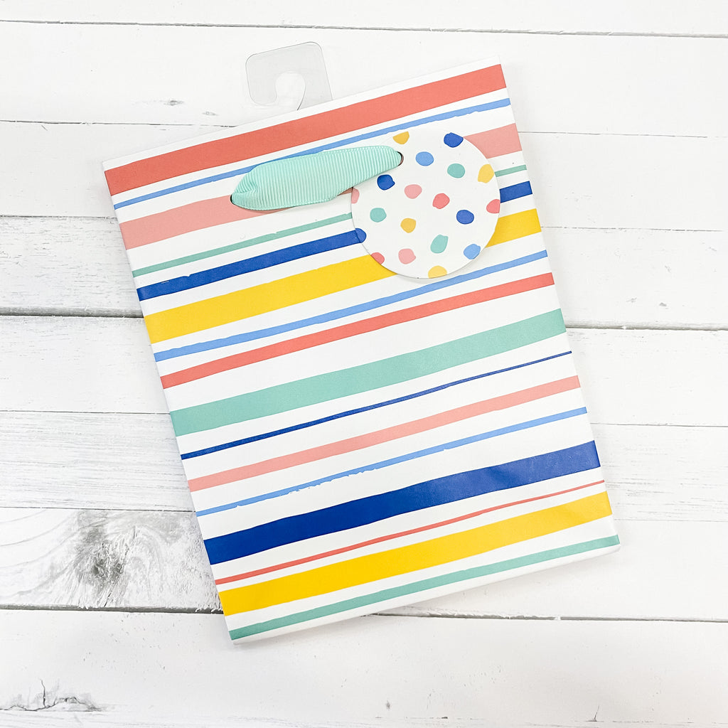 Happy Stripes and Dots Gift Bag - Small - Lyla's: Clothing, Decor & More - Plano Boutique