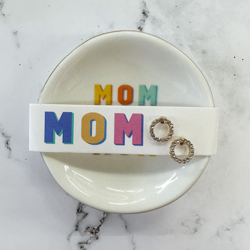 Ceramic Ring Dish & Earrings - Mom, Mom, Mom - Lyla's: Clothing, Decor & More - Plano Boutique