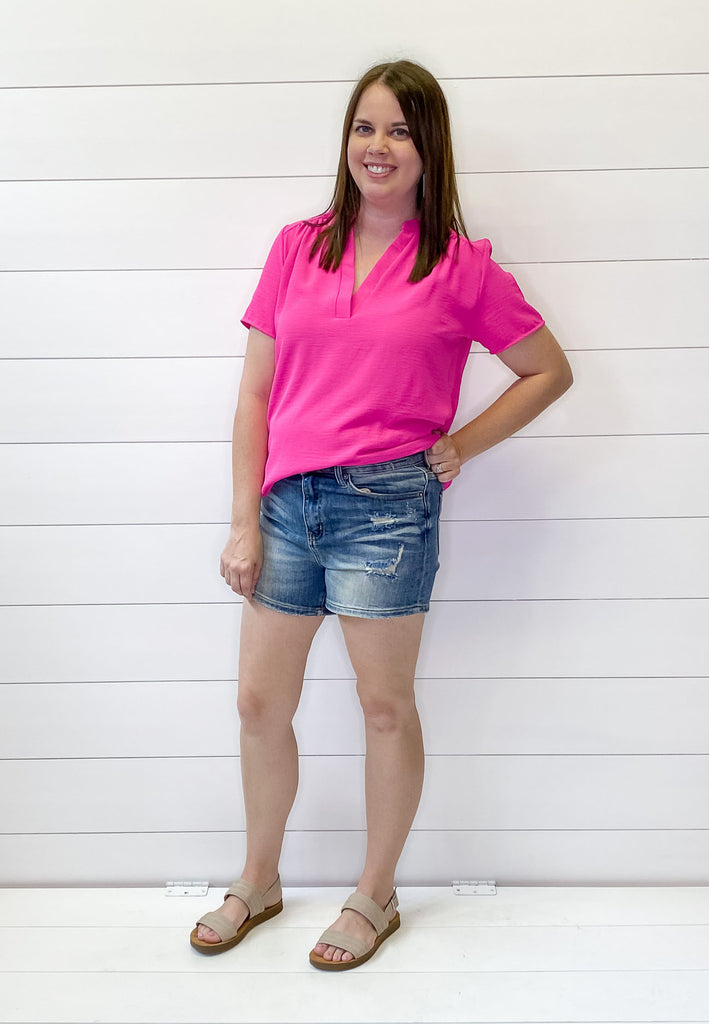 High Rise Vintage Washed Shorts by Risen - Lyla's: Clothing, Decor & More - Plano Boutique