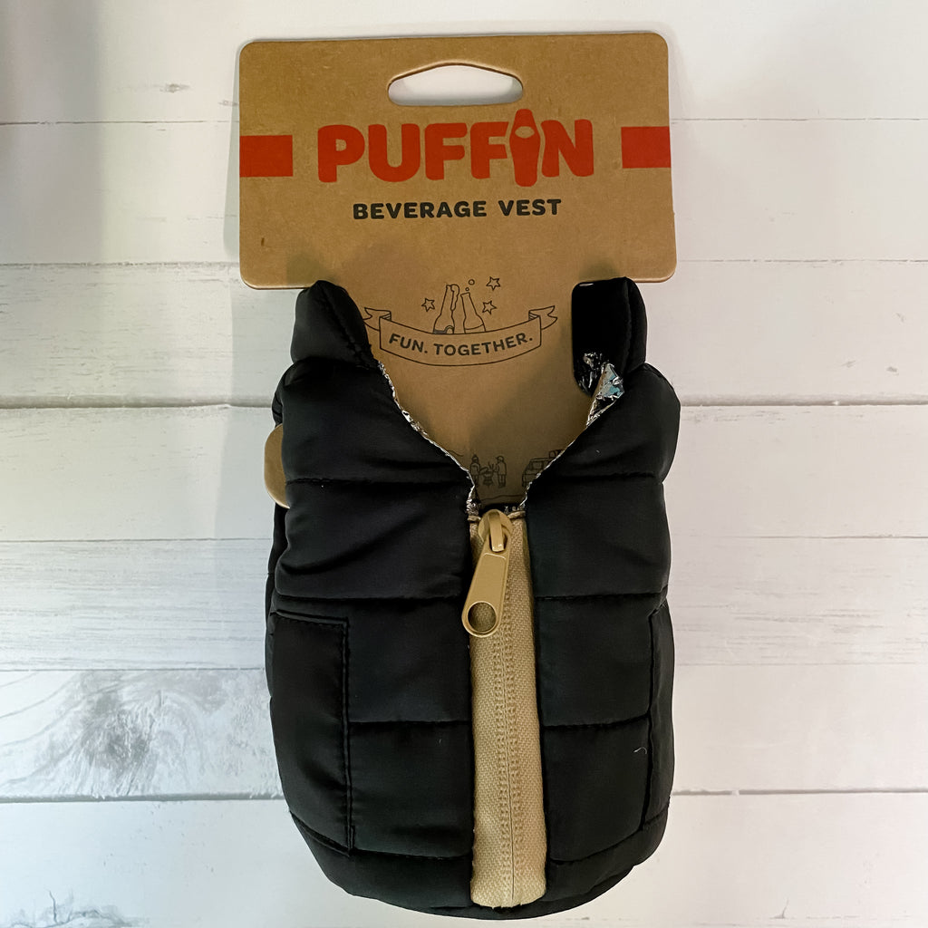 Black Puffin Beverage Vest - Lyla's: Clothing, Decor & More - Plano Boutique
