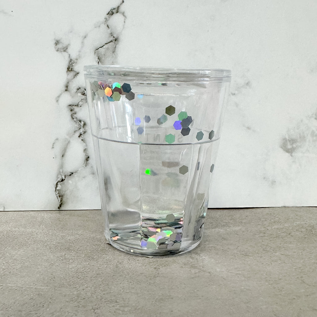 Silver Confetti Shot Glass - Lyla's: Clothing, Decor & More - Plano Boutique