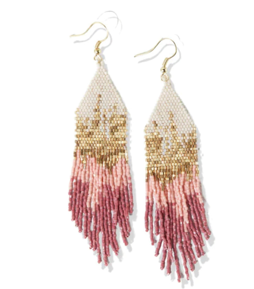 Pink Terracotta Mixed Metallic Luxe Ombre Earrings by Ink & Alloy - Lyla's: Clothing, Decor & More - Plano Boutique