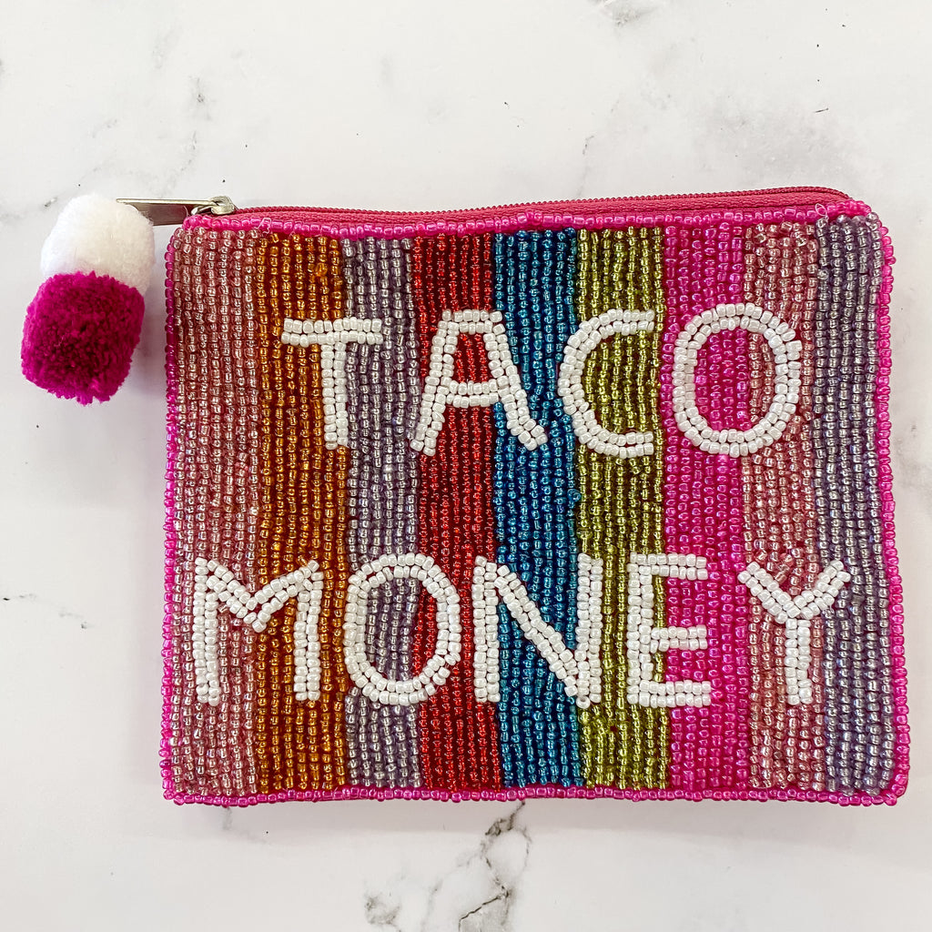 Taco Money Beaded Pouch - Lyla's: Clothing, Decor & More - Plano Boutique