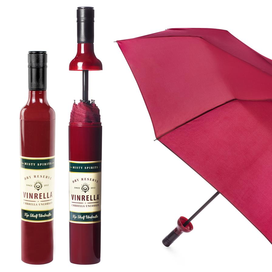 Burgundy Labeled Bottle Umbrella - Lyla's: Clothing, Decor & More - Plano Boutique