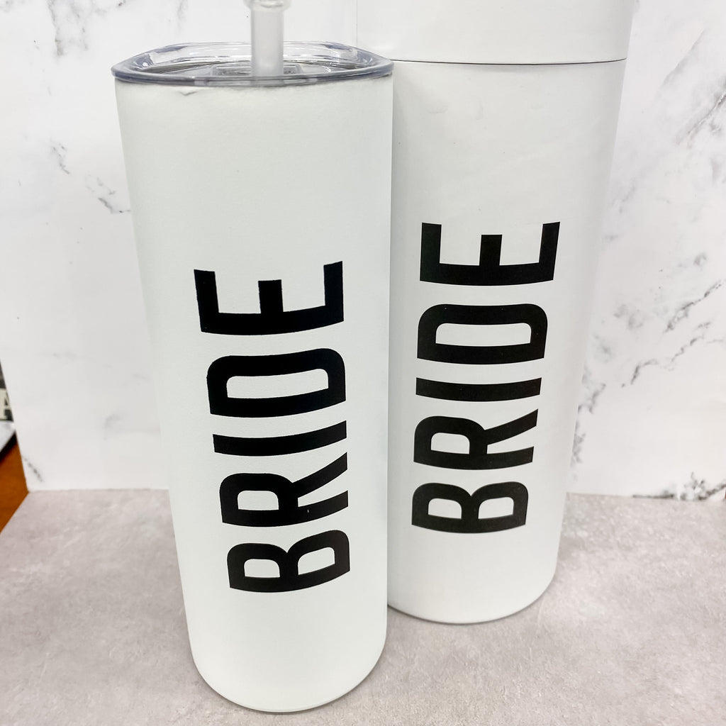 Bride White Skinny Tumbler - Lyla's: Clothing, Decor & More - Plano Boutique