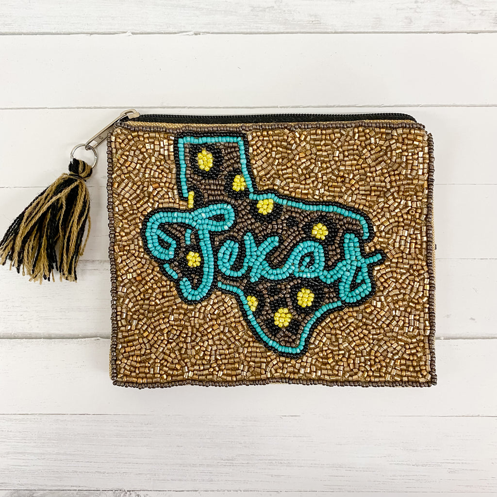 Texas Gold and Turquoise Pouch - Lyla's: Clothing, Decor & More - Plano Boutique